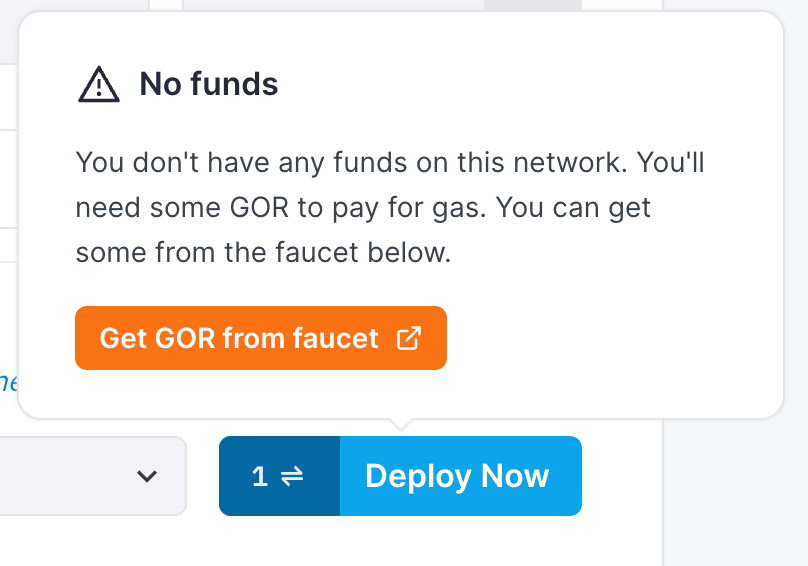 Fill up your wallet with Goerli ETH before deploying your smart contract